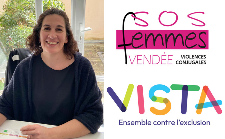 Nadège et les logos des associations
